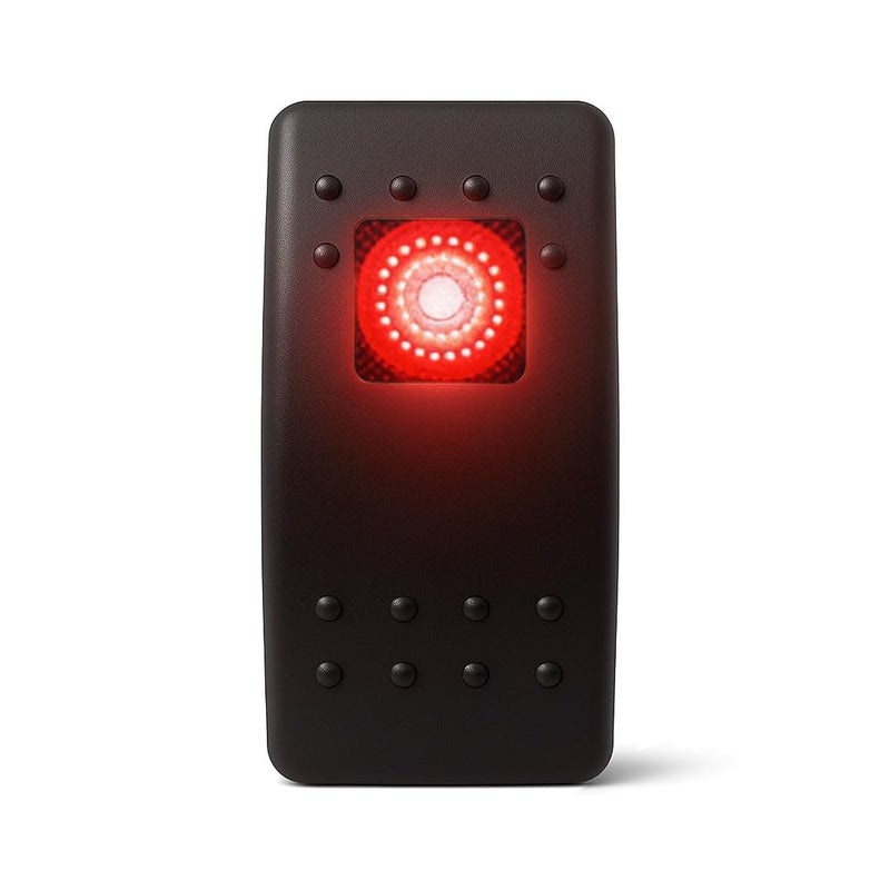 MGI SpeedWare 3-Pack Marine Rocker Switches with Illuminated LED, 20A 12vDC, SPST Latching ON/Off - Red - Image 2